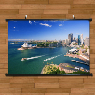 世界名胜悉尼歌剧院海景海报挂画有框画风景客厅装饰画无框画壁画