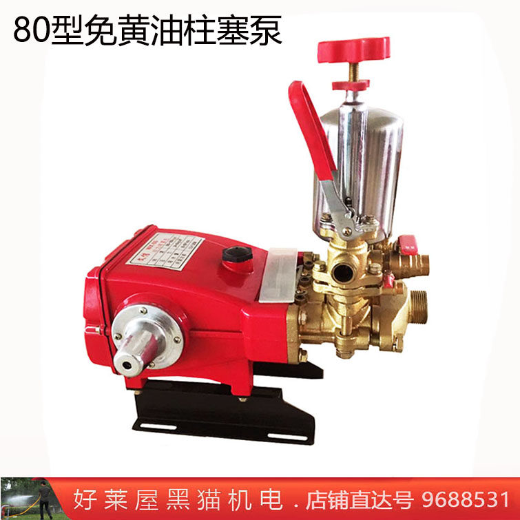 80型三缸柱塞泵免黄油 高压抽水打药机喷雾器清洗压力泵 农用园林
