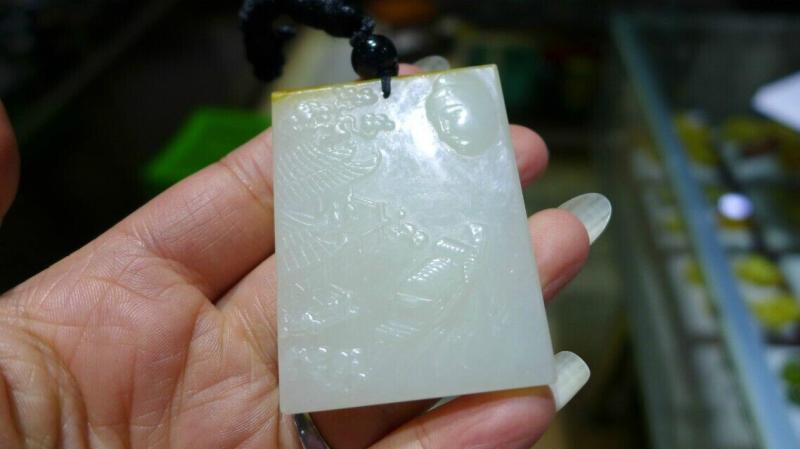和田玉玉石佛祖普度众生玉牌