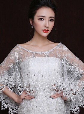 新娘蕾丝披肩婚纱礼服斗篷春夏季