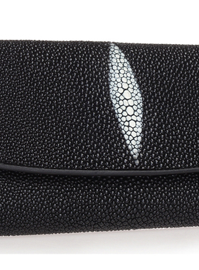 泰国ROTA正品珍珠鱼皮手拿钱包 三折长款彩色真钱夹 多卡位票夹