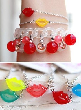 韩国进口饰品甜美风糖果色手链