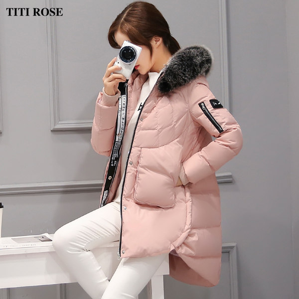 2016冬季款 TITI ROSE 狐狸毛领 长款 女士羽绒服 优惠券折后￥339包邮（￥399-60）3色可选