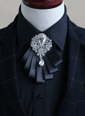 【新品包邮】韩版领结男士新郎结婚礼服钻石领花 司仪夜店领结潮