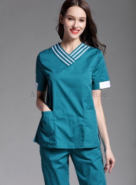 韩版医疗美容整形口腔牙医诊所女装短袖刷手服女医生护士洗手衣