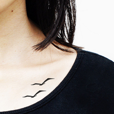 浮夸小姐 大雁南飞  清新田园唯美贴纸 防水纹身贴 女神浪漫刺青