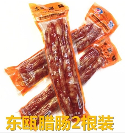 温州特产东瓯腊肠中式根装75克约图片
