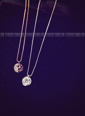 涂鸦唯美风镂空花纹复古钻石项链