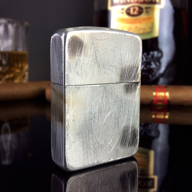 原装代购正品zippo煤油火石复古防风打火机1941复刻做旧银色拉丝