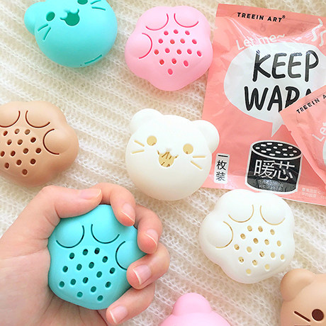 可爱卡通猫咪迷你哄手暖宫贴 户外暖手宝 自发热暖蛋 暖芯暖宝宝