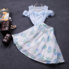 New elegant chiffon two-piece 2015 summer suit skirt