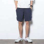 原创夏季中国风盘扣设计棉麻五分裤男复古民族风文艺青年纯色短裤