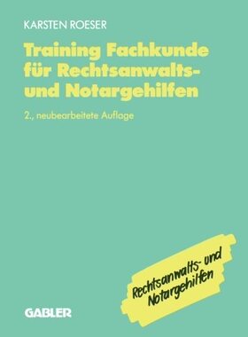 【预售】Training Fachkunde Fur Rechtsanwalts- Und Nota...