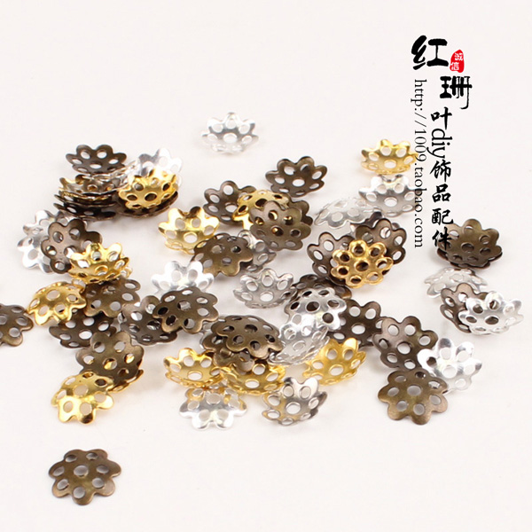 diy饰品配件手工材料复古金属花托 花盖 8mm镂空花帽 蝴蝶结配饰