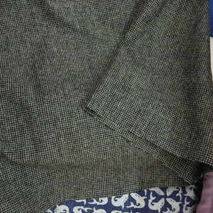 秋冬小香风外套服装裙子面料 灰色粗纺呢子千鸟格呢布料 diy手工