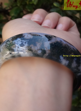 印度天然加厚水草玛瑙手镯环女款