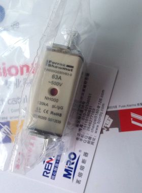 FerrazShawmut双显示熔断器NH000GG50V63-0 NH000 63A