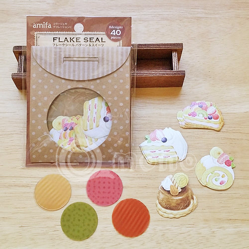 日本|Amifa贴纸包|透明|甜点&圆形28980|40枚入|整包