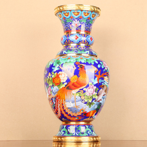 景泰蓝花瓶20寸百鸟朝凤铜胎掐丝珐琅家居外事商务礼品工艺品摆件