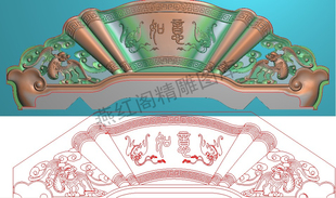 高清精雕图jdp灰度图浮雕图电脑雕刻图精品蝙蝠如意倚靠头571x196