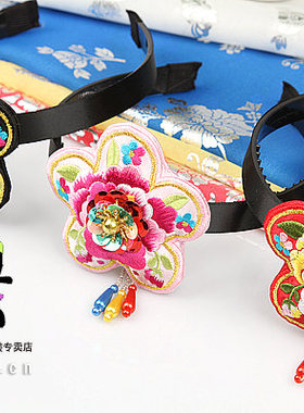 韩国发饰/韩服绣花吊珠发带/韩式发箍/舞台头饰/H-P02527