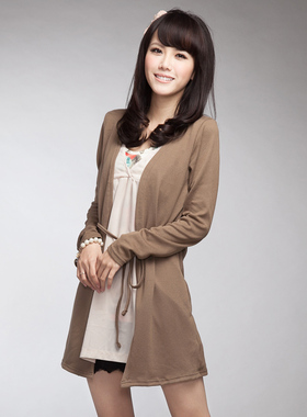 怡歌4 杰杰丝女装 韩版优雅假2件针织开衫  碎花内搭 两件套 春装