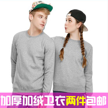 260g重磅纯棉长袖T恤男纯色宽松春秋款卫衣圆领白色内搭打底衫男