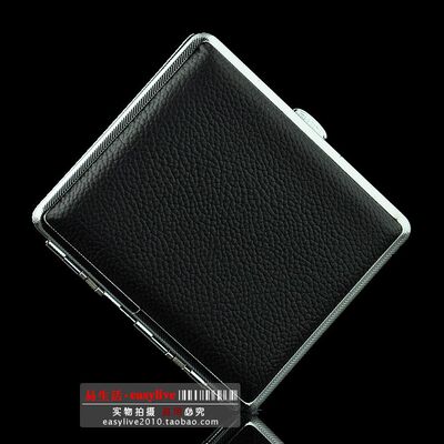 包邮正品双枪18支装 真皮烟盒 经典款 男士精品烟盒 超薄 创意