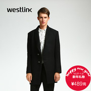 Westlink/West in 2015 long woolen cloth coats in winter New England business casual men's jacket black