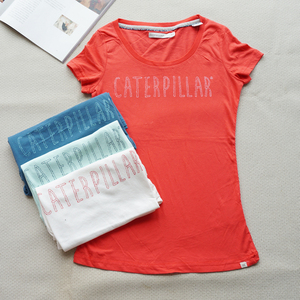 欧美工业街拍潮圆领印字纯棉女生短袖T恤有大码 好料薄柔棉