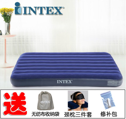 正品INTEX气垫床单人双人家用充气床垫 午休床加厚户外帐篷冲气床