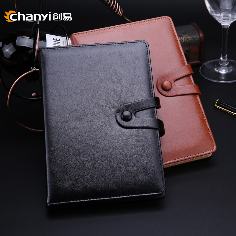 创易商务记事本 臻简系列25k带按扣皮面笔记本仿皮132张 /本