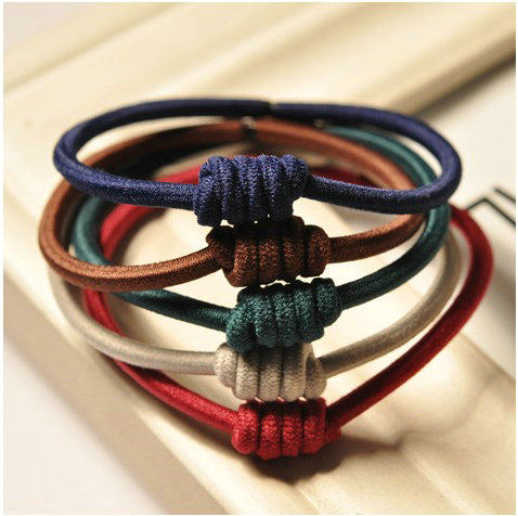 韩国进口饰品 基础发圈 简约打结皮筋发绳发圈头绳扎头发饰头饰