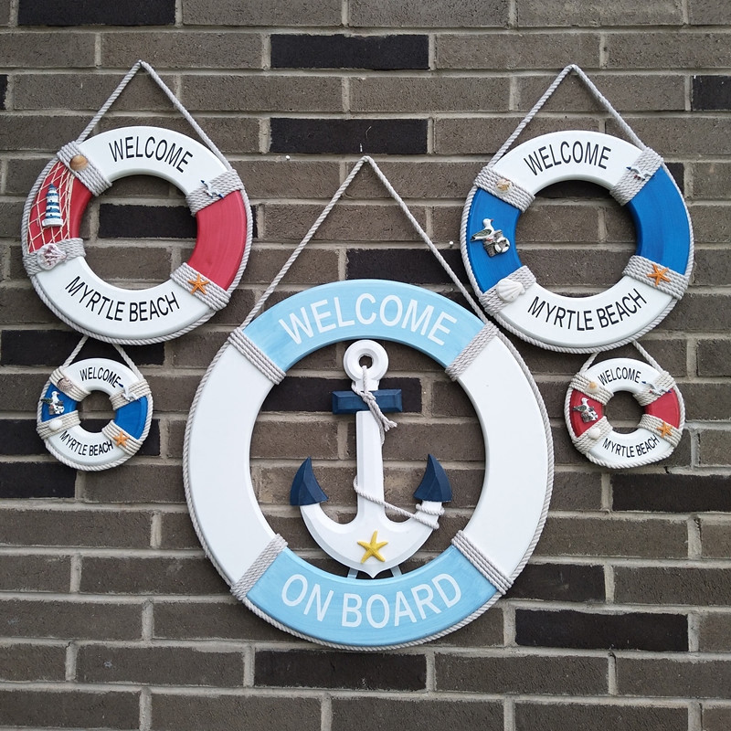 Mediterranean Sea woodiness Life buoy Home Furnishing Wall decoration Pendant bar Restaurant Background wall ornament Swimming ring Decorationin the Home accessories , Mural  category - from Buy2taobao.com to provide professional Taobao agent buy service