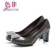 Non spring new counters authentic round-headed high heel shoes with patent leather shoes WHA6A0702A