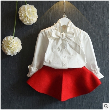 Chemise fille à manche longue en coton - Ref 2088973 Image 1