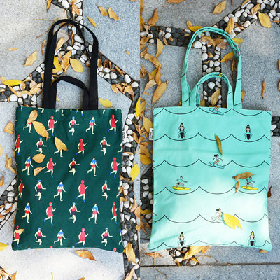 复古两用趣味跑步手提袋单肩包