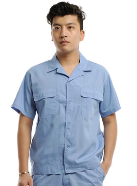 涤棉半袖汽修劳保服