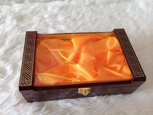 银碗包装盒子勺子银筷子套装盒 高档仿实木盒子 婚庆送礼