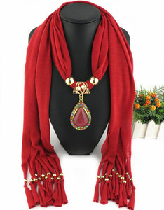 时尚秋冬围巾 热销金色水滴泪珠吊坠项链饰品围巾民族风流办围巾