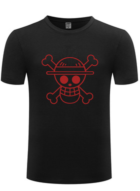 男式短袖T恤 One Piece Luffy Straw Hat 海贼王 可爱动漫卡通