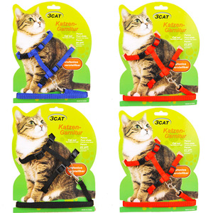 猫咪工字型胸背带宠物用品 猫咪专用牵引绳外出外带绳溜猫绳
