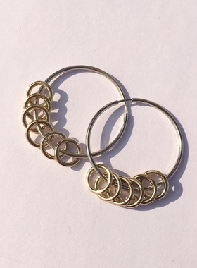 GD权志龙同款圆环圆圈耳钉男女百搭复古小众极简耳环耳圈潮防过敏