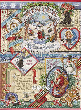 夕绣坊 十字绣图纸打印 Janlynn 023-0384-Winter Sampler冬