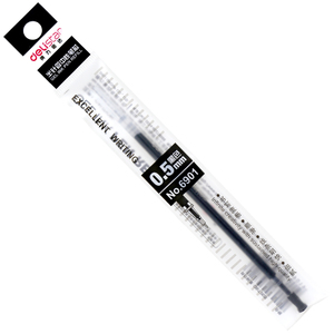 得力6901中性笔芯签字笔芯 水笔芯0.5mm 中性笔芯 黑笔芯