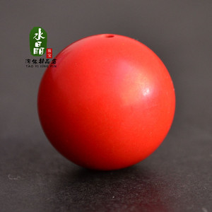 正红天然朱砂散珠圆珠5A单珠DIY配珠16/18/20MM手链饰品珠子