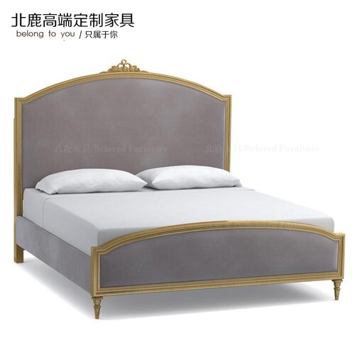 欧式新古典风卧室双人布艺床家具