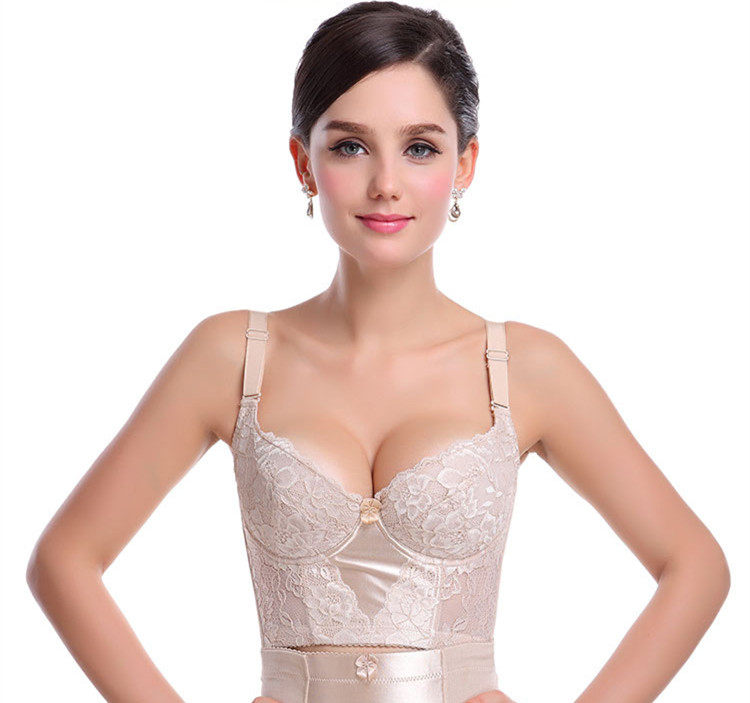 正品中脉laca拉卡美体内衣黑色瀚思塑身衣聚拢收腹乳九扣长文胸