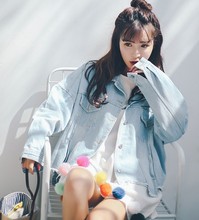 韩版 休闲宽松不规则毛边浅色短款 牛仔外套女上衣 2019春季 新款