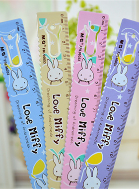 晨光米菲15cm书签金属直尺 钢尺波浪线尺子 FRL96053文具用品